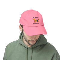 Unisex Distressed Cap: My Therapist Has Four Legs Hat