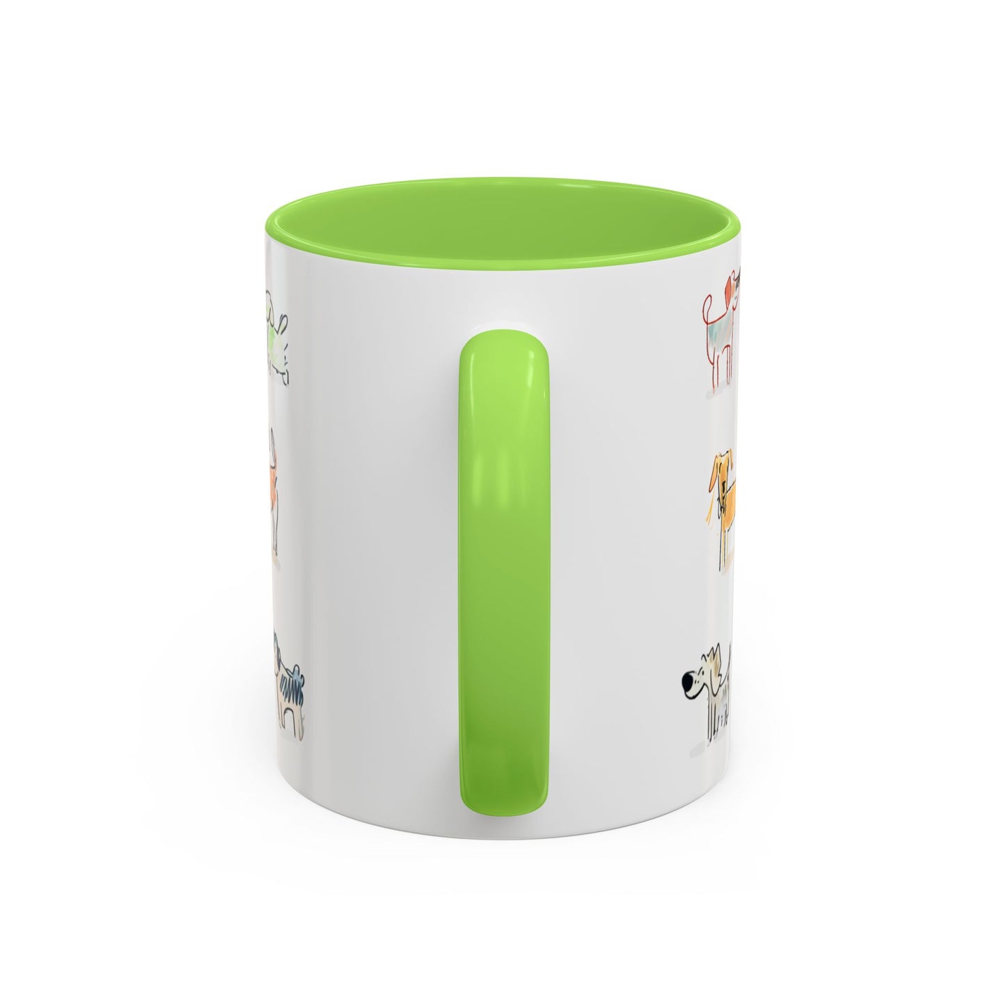 Colorful Doodle Dog-Themed Mugs, Cute Animal Mug, Pet Lover Gift, Coffee Cup, Dog Parent Present
