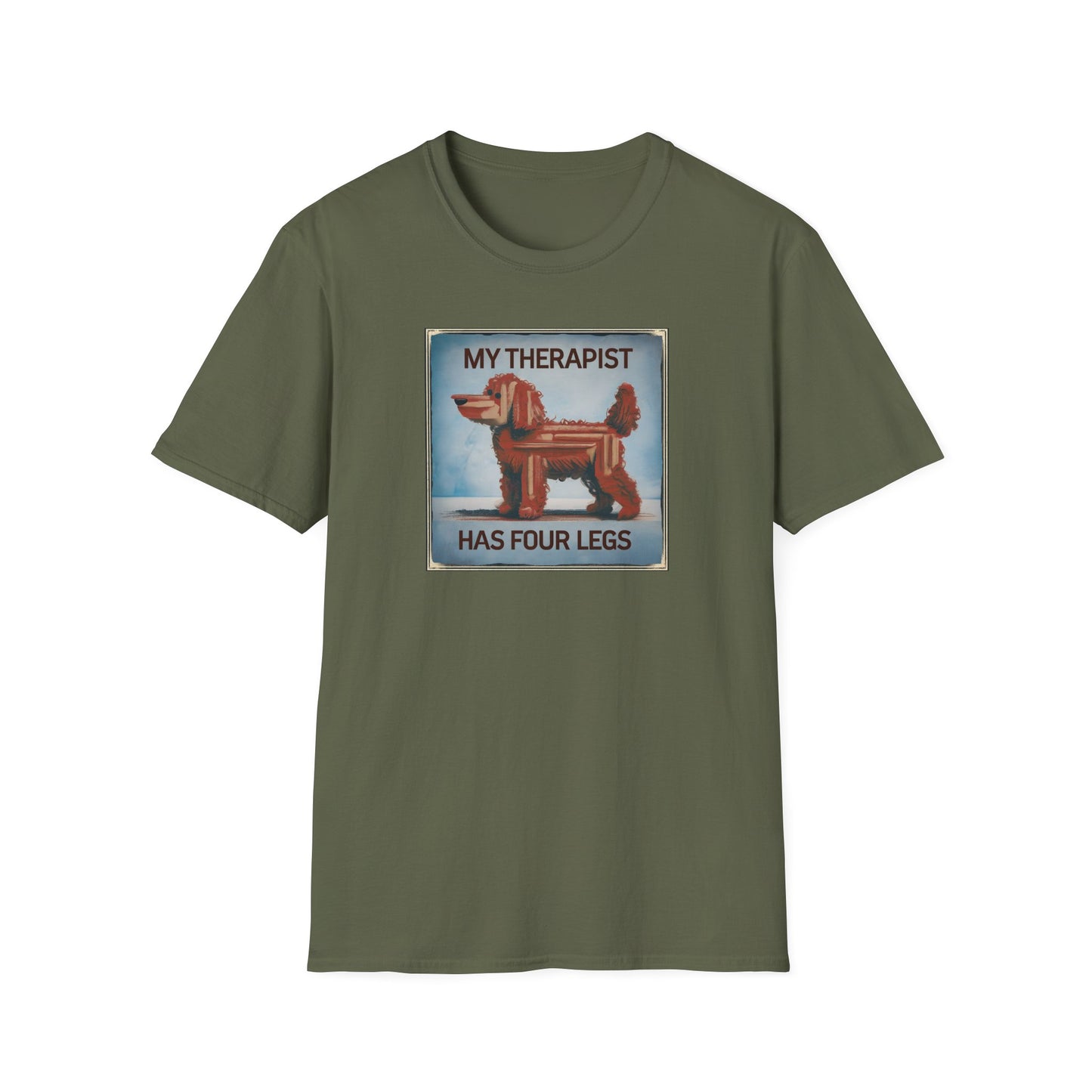 My Therapist Has Four Legs, Funny Dog Lover T-Shirt, Pet Owner Gift, Casual Wear, Dog Mom Shirt, Humorous T-Shirt