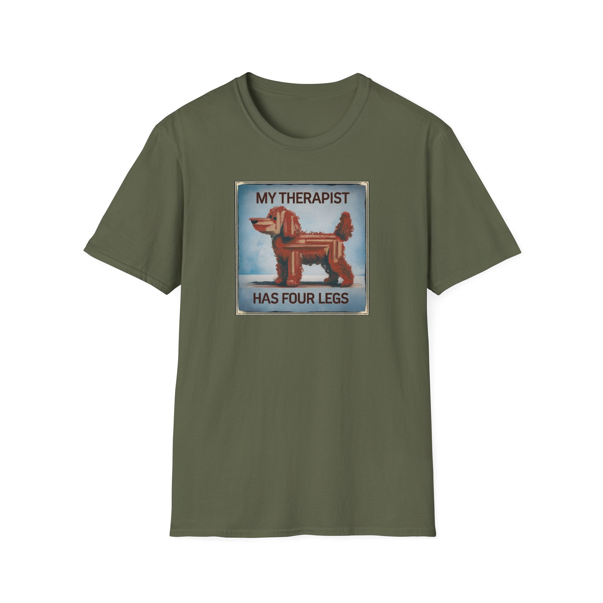 My Therapist Has Four Legs, Funny Dog Lover T-Shirt, Pet Owner Gift, Casual Wear, Dog Mom Shirt, Humorous T-Shirt