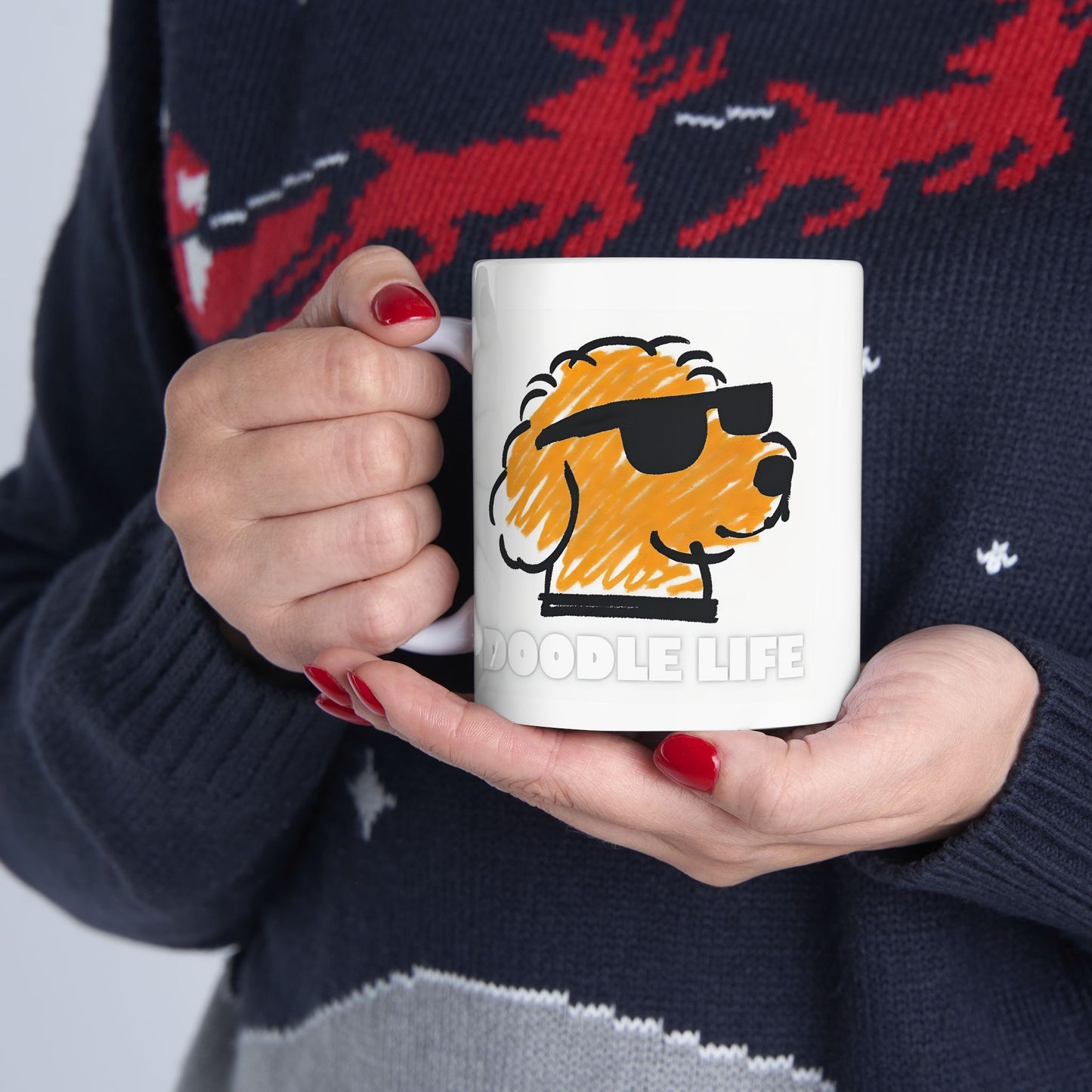Dog Lover's Ceramic Mug - Doodle Mom Fuel Latte Mug, Coffee Cup Gift