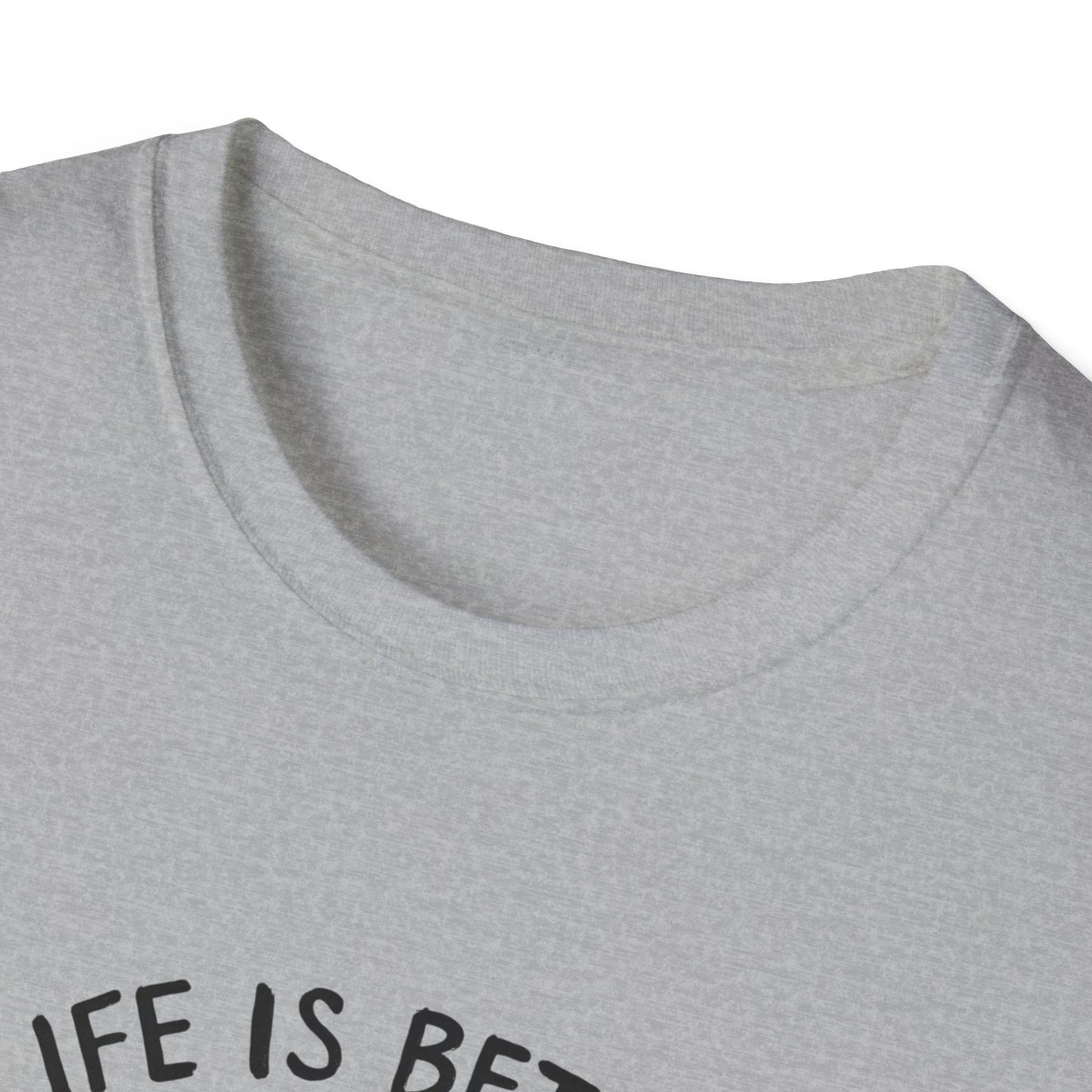 Unisex Softstyle T-Shirt, Life is Better with a Doodle, Funny Dog Shirt, Goldendoodle Tee