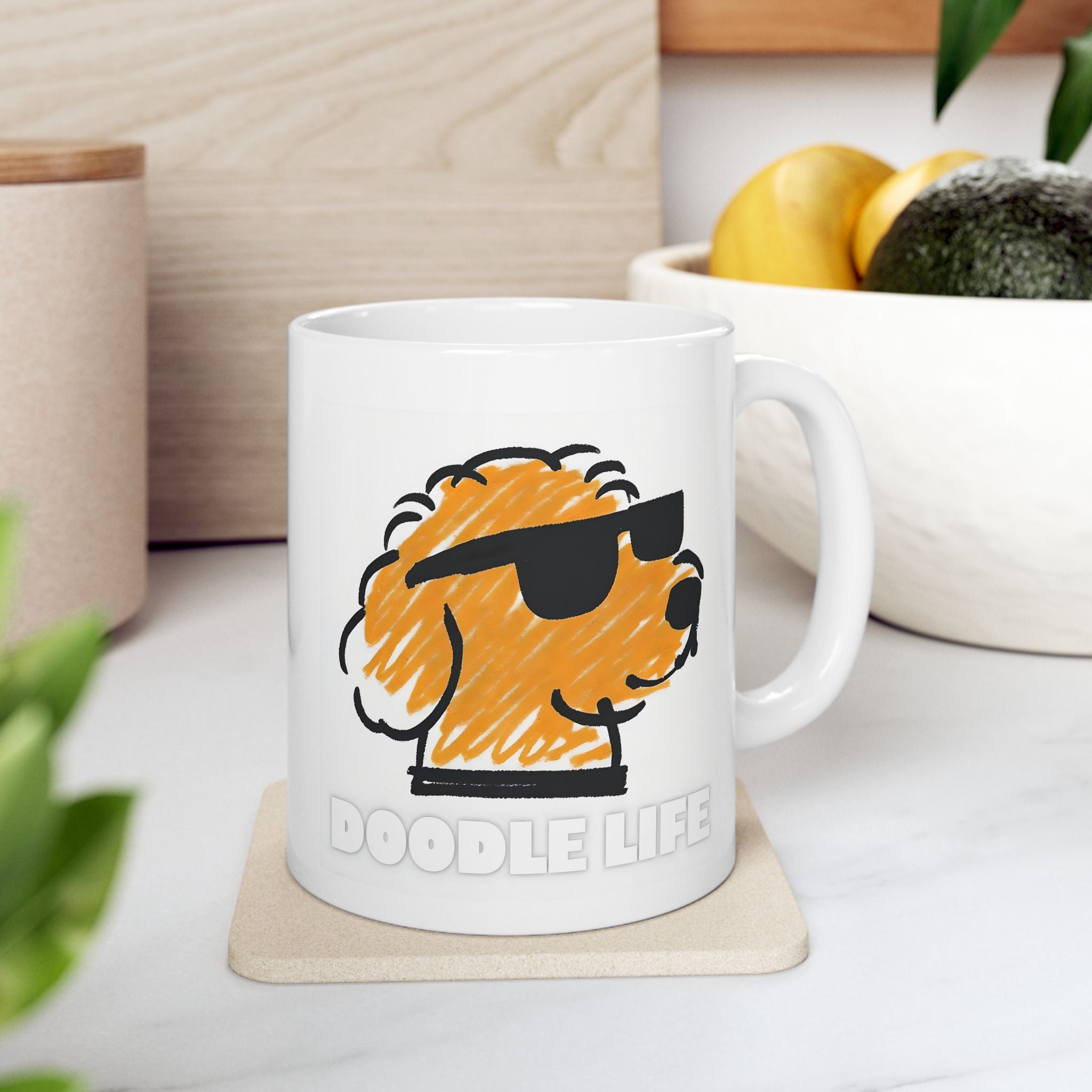 Dog Lover's Ceramic Mug - Doodle Mom Fuel Latte Mug, Coffee Cup Gift