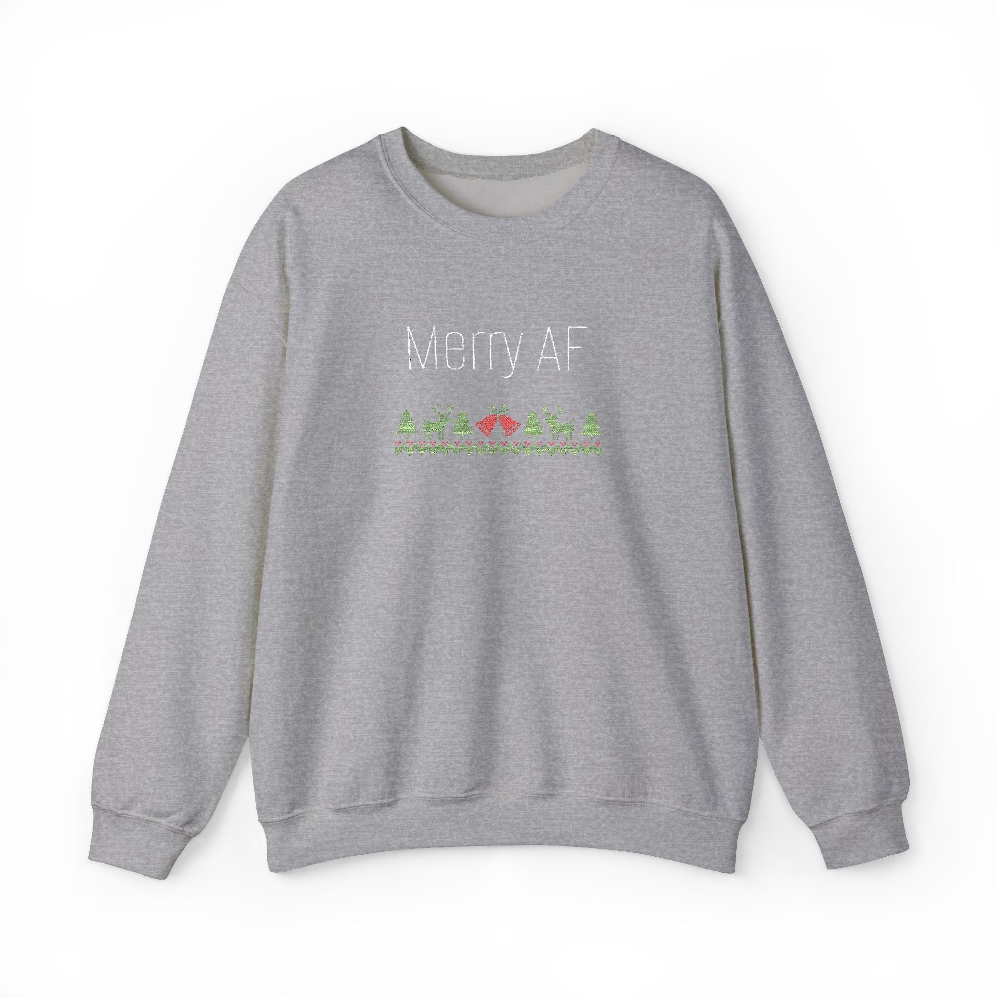 Merry AF Ugly Sweater, Holiday Apparel, Funny Christmas Gift, Unisex Sweatshirt