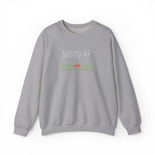 Merry AF Ugly Sweater, Holiday Apparel, Funny Christmas Gift, Unisex Sweatshirt