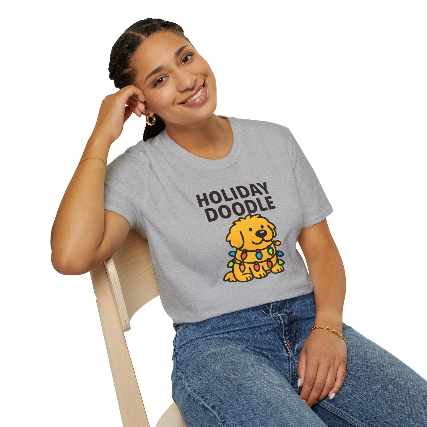 Holiday Doodle, Funny Christmas T-Shirt, Cute Dog Tee, Unisex Christmas Apparel, Pet Lover Gift, Fun Holiday Style