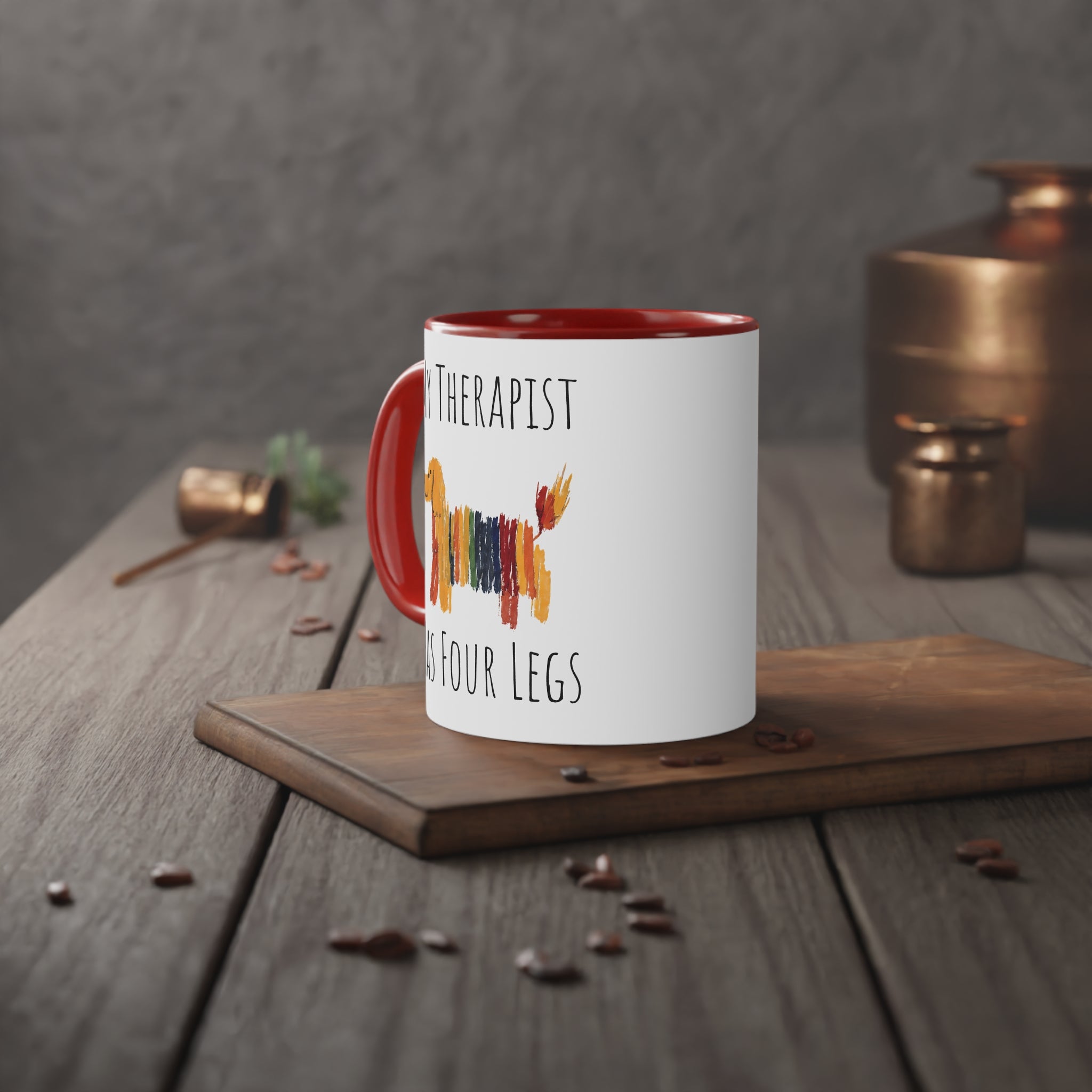 Funny Dog Lover Mug, Gift for Pet Owners, Therapist Gift, Animal Lover's Coffee Cup, Dog Therapy Mug, 11oz White Accent Mug