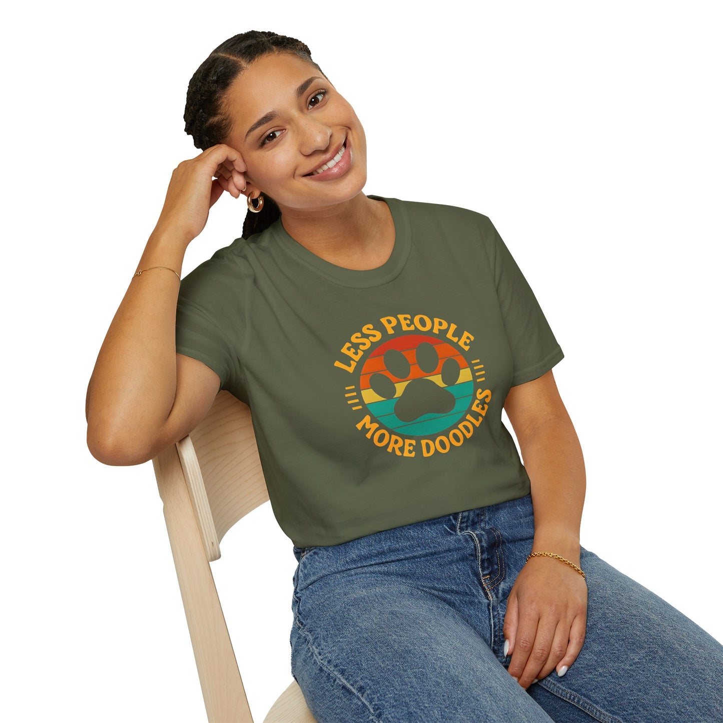 Less People More Doodles. Unisex T-Shirt, Casual Gift, Pet Lover Apparel, Art Lover T-Shirt, Fun Everyday Wear, Quirky Tee