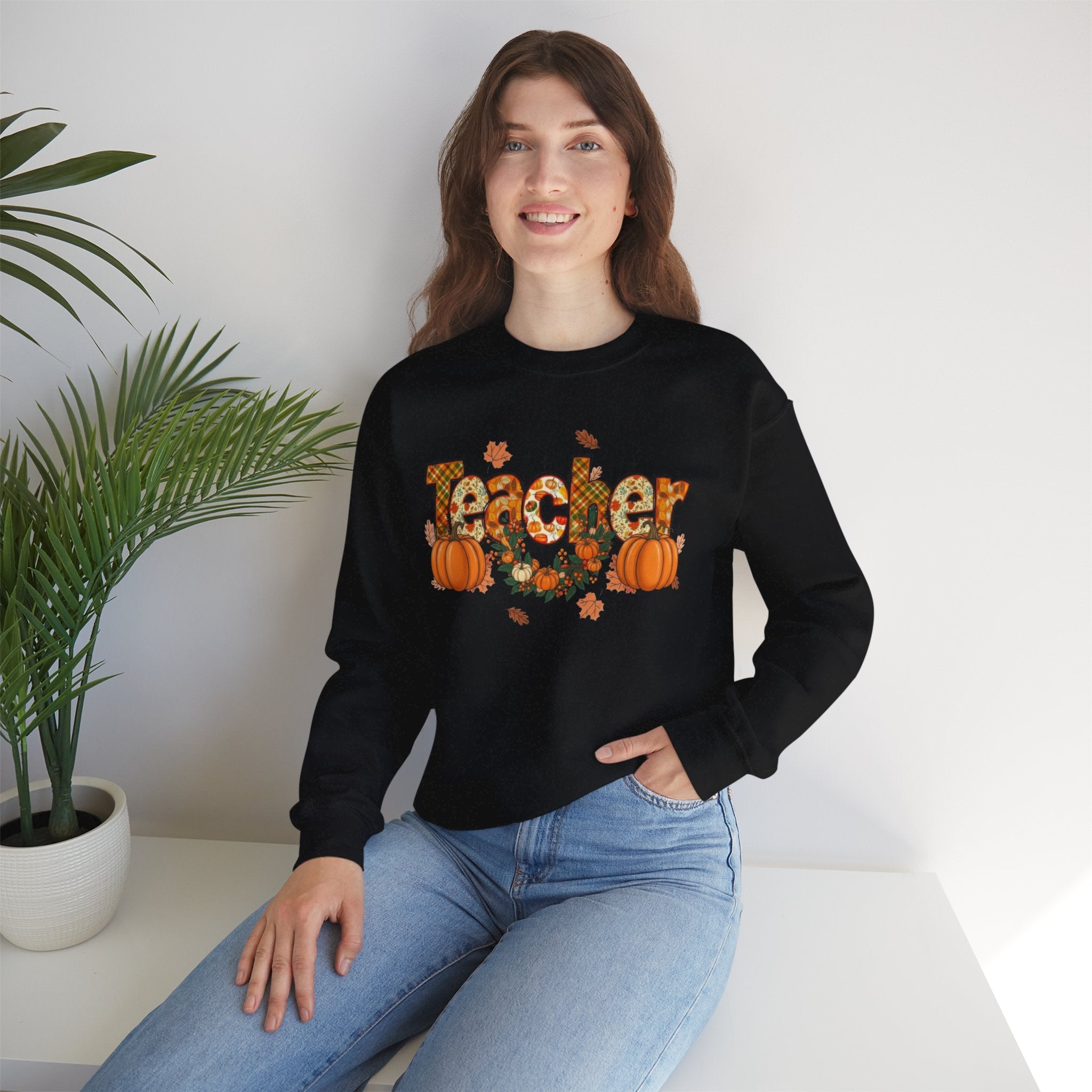 Festive Teacher Sweatshirt, Cozy Fall Apparel, Thanksgiving Gift, Pumpkin Sweater, Autumn Fashion, Teacher Appreciation