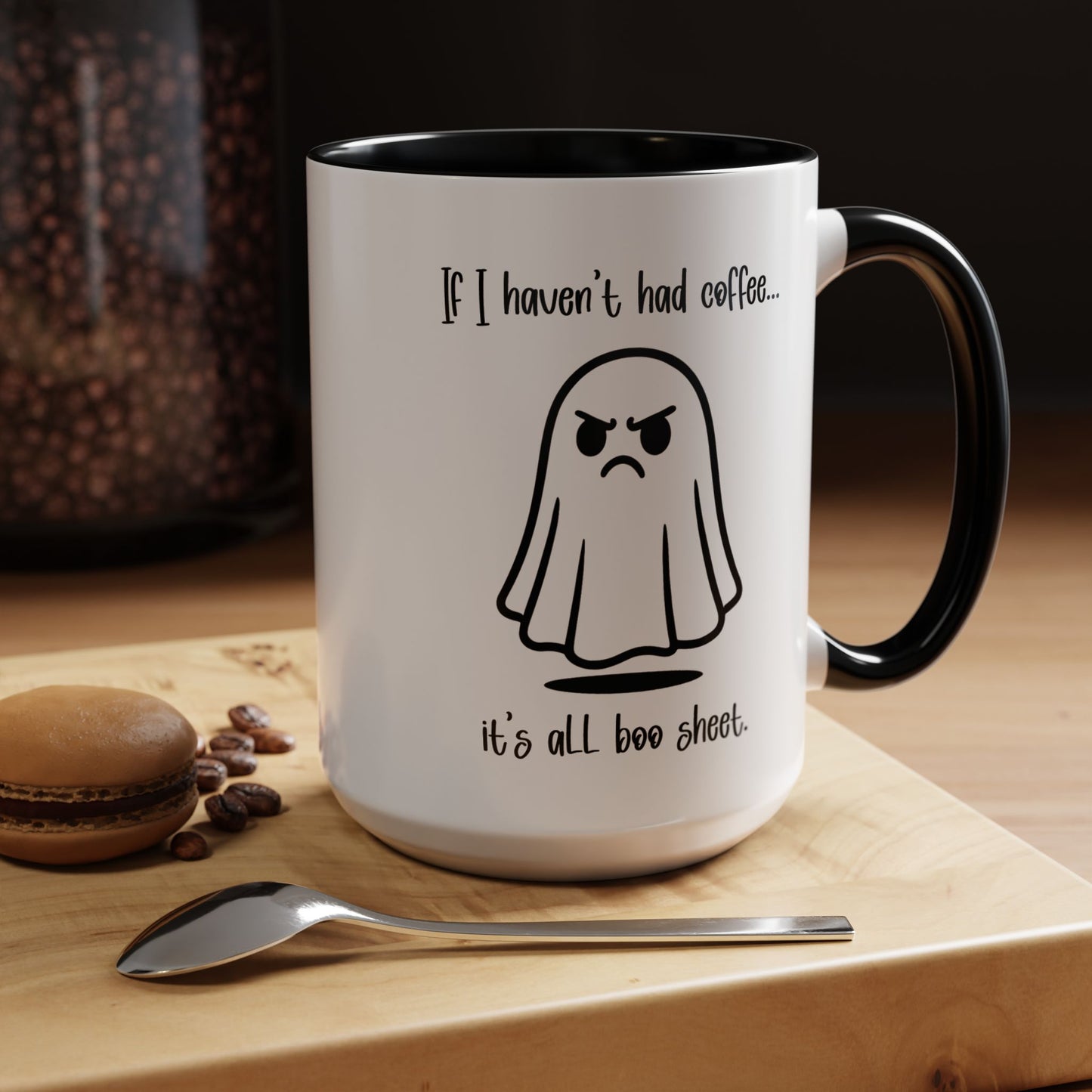 No Coffee is Boo Sheet, Funny Ghost Coffee Mug, Halloween Coffee Cups, Gift for Latte Lovers