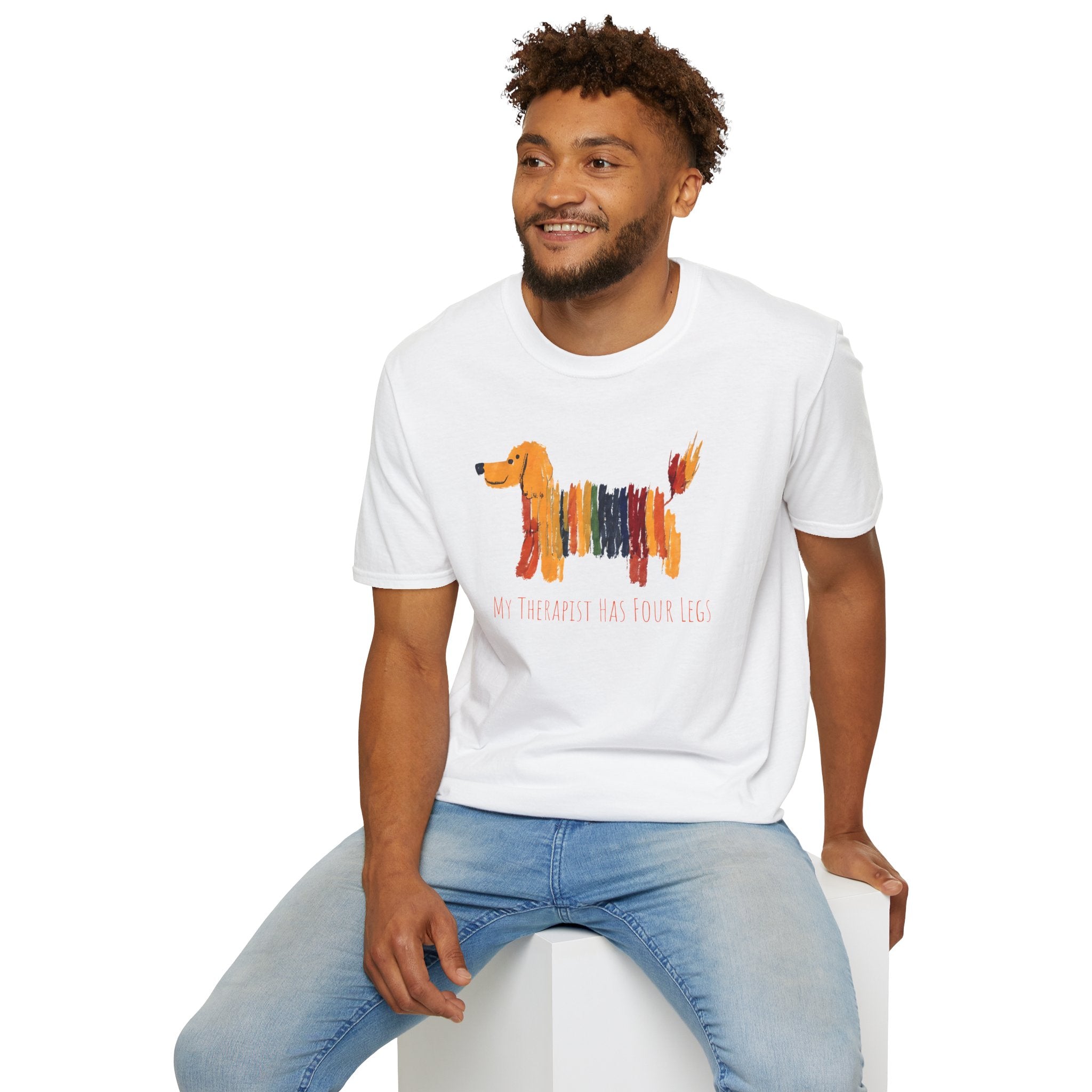 My Therapist Has Four Legs, Dog Therapy Unisex T-Shirt, Gift for Dog Lovers, Pet Therapy Tee, Animal Lover Apparel, Cute Dog Shirt