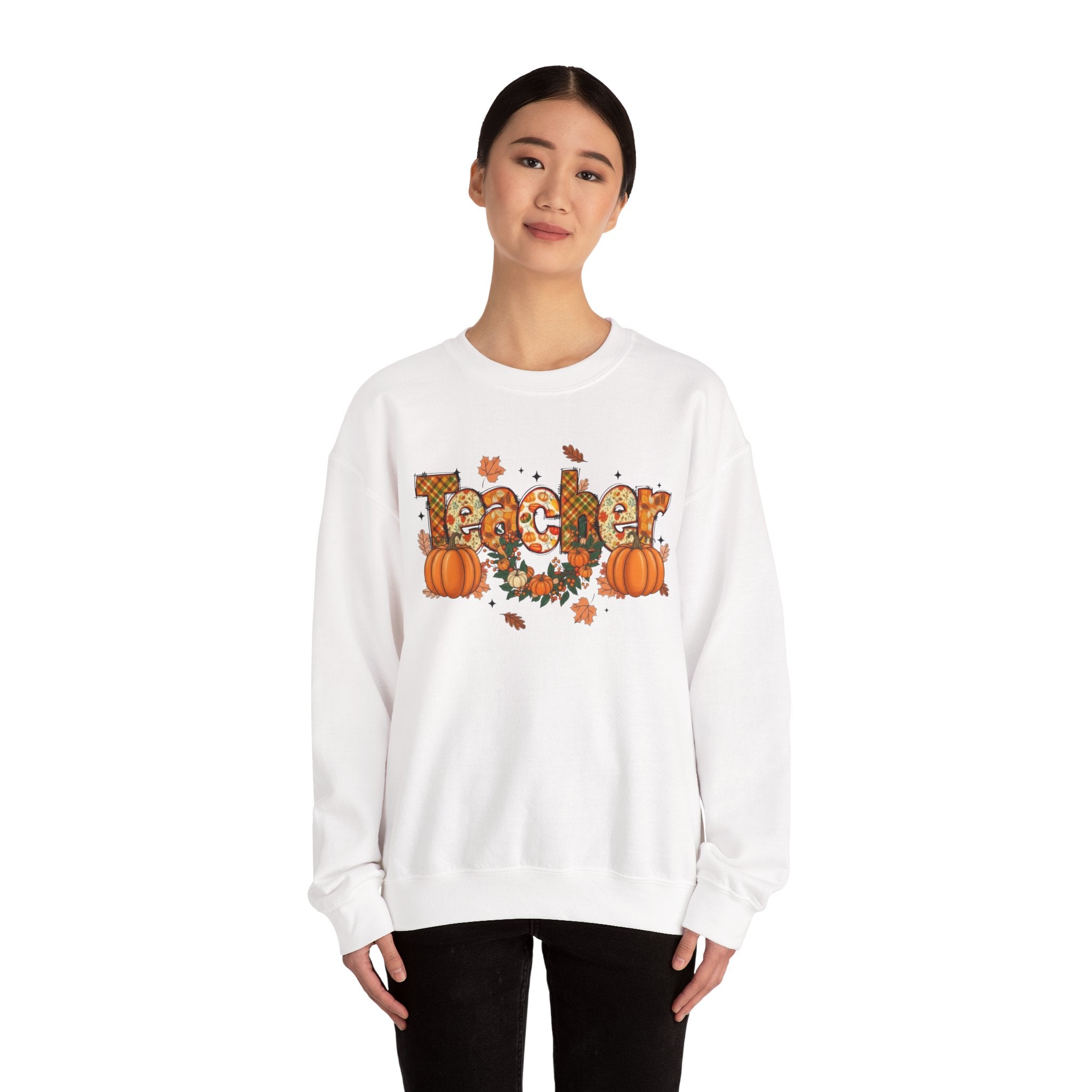 Festive Teacher Sweatshirt, Cozy Fall Apparel, Thanksgiving Gift, Pumpkin Sweater, Autumn Fashion, Teacher Appreciation