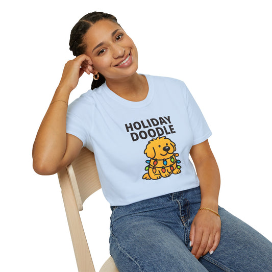Holiday Doodle, Funny Christmas T-Shirt, Cute Dog Tee, Unisex Christmas Apparel, Pet Lover Gift, Fun Holiday Style