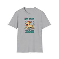Sit. Stay. Zoom. Playful Doodle Dog Lover T-Shirt, Pet Gift, Funny Tee for Dog Owners, Gift for Moms
