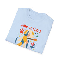 Whimsical Dog Art Unisex Softstyle T-Shirt, Pet Lover's Gift, Casual Wear, Art Enthusiast Apparel, Dog-themed Tee, Unique Birthday Gift