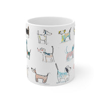 Colorful Doodle Dog-Themed Coffee Mugs, Cute Dog Cup, Pet Lover Gift, Coffee Cup