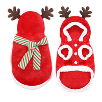 Festive Pet Holiday Costume - Santa Elk Winter Sweater