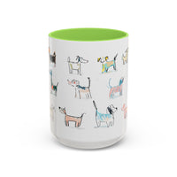 Colorful Doodle Dog-Themed Mugs, Cute Animal Mug, Pet Lover Gift, Coffee Cup, Dog Parent Present