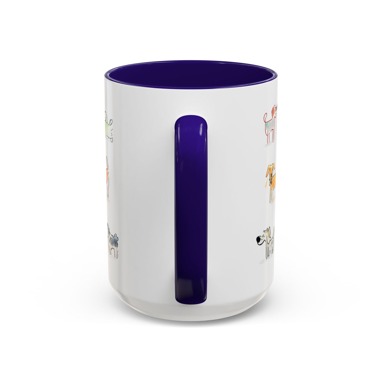 Colorful Doodle Dog-Themed Mugs, Cute Animal Mug, Pet Lover Gift, Coffee Cup, Dog Parent Present