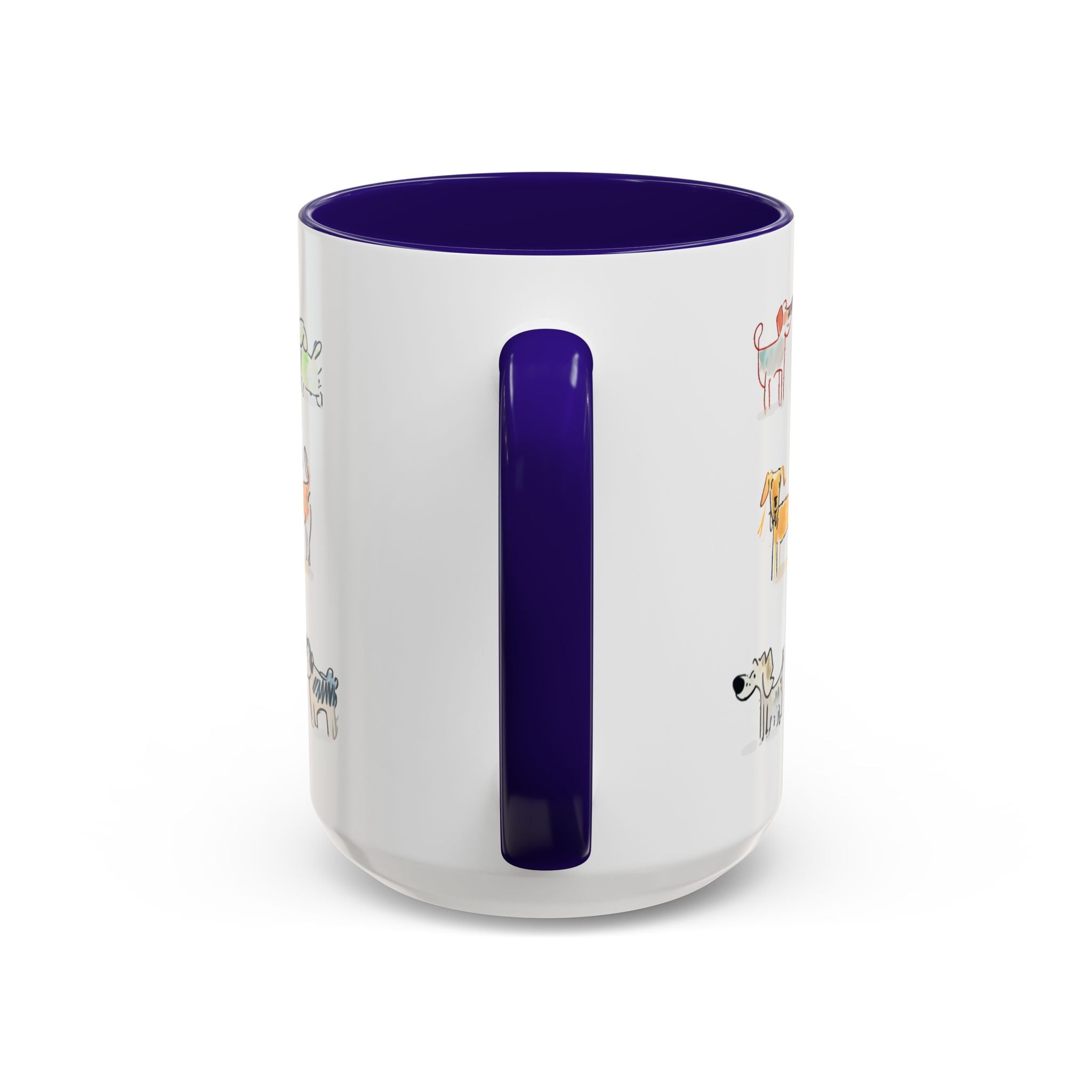 Colorful Doodle Dog-Themed Mugs, Cute Animal Mug, Pet Lover Gift, Coffee Cup, Dog Parent Present