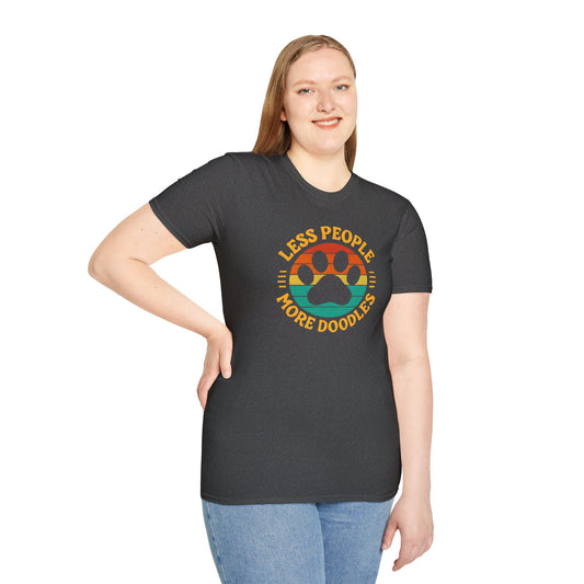 Less People More Doodles. Unisex T-Shirt, Casual Gift, Pet Lover Apparel, Art Lover T-Shirt, Fun Everyday Wear, Quirky Tee
