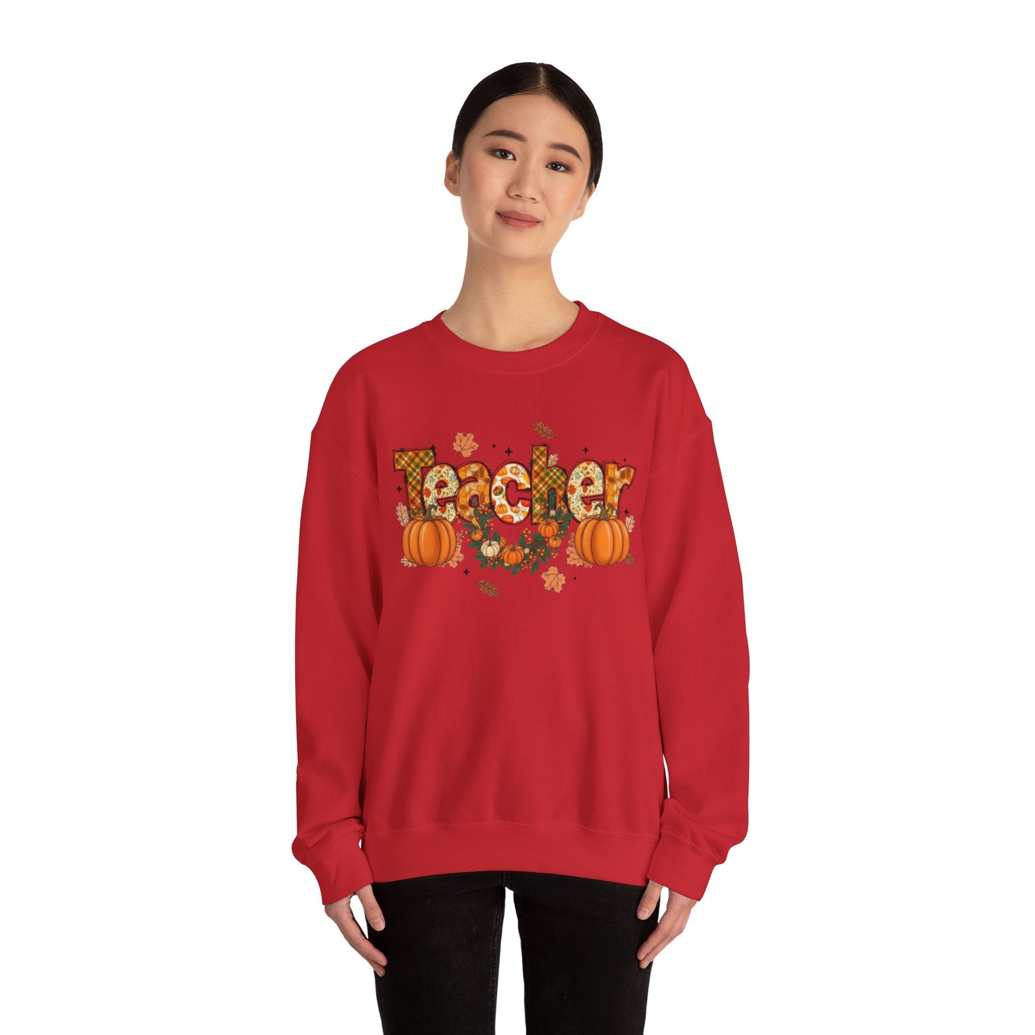 Festive Teacher Sweatshirt, Cozy Fall Apparel, Thanksgiving Gift, Pumpkin Sweater, Autumn Fashion, Teacher Appreciation