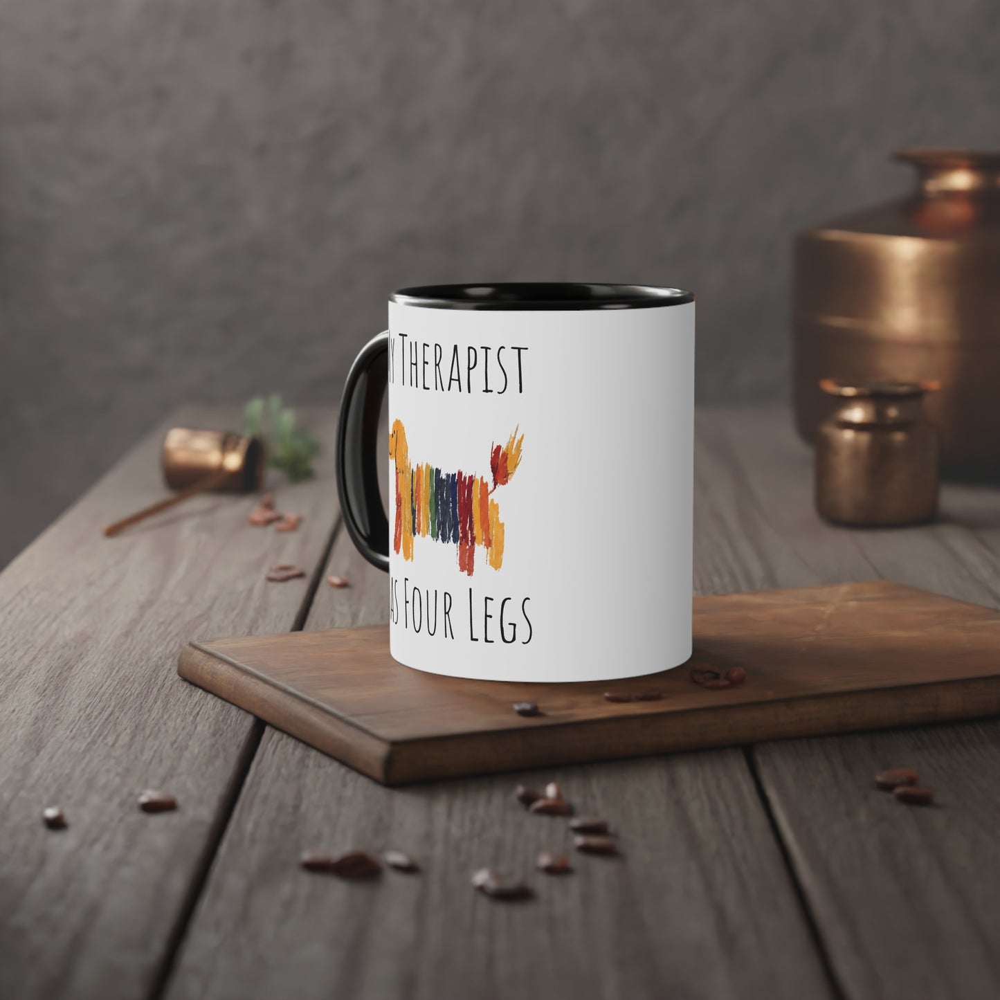 Funny Dog Lover Mug, Gift for Pet Owners, Therapist Gift, Animal Lover's Coffee Cup, Dog Therapy Mug, 11oz White Accent Mug
