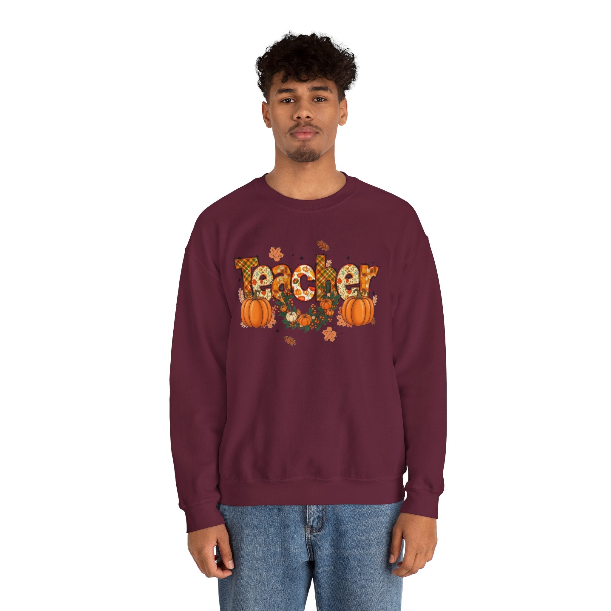 Festive Teacher Sweatshirt, Cozy Fall Apparel, Thanksgiving Gift, Pumpkin Sweater, Autumn Fashion, Teacher Appreciation