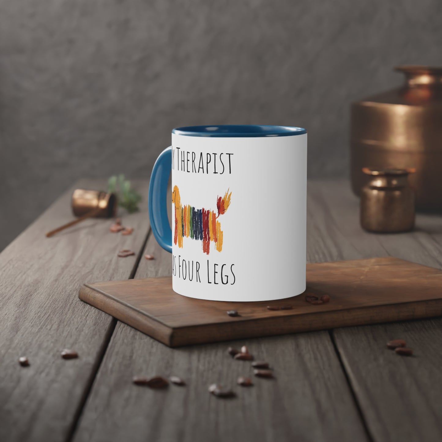 Funny Dog Lover Mug, Gift for Pet Owners, Therapist Gift, Animal Lover's Coffee Cup, Dog Therapy Mug, 11oz White Accent Mug