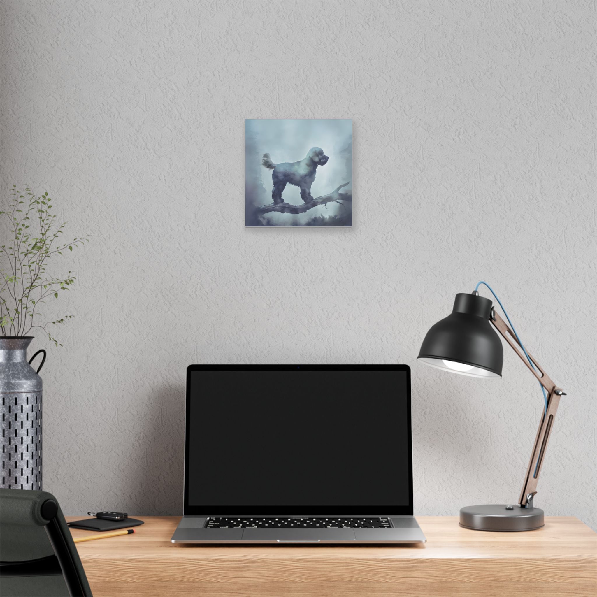 Elegant Dog Silhouette Canvas Art, Pet Lover Wall Decor, Home Decoration, Dog Owner Gift, Unique Animal Art, Gallery Wrap Print