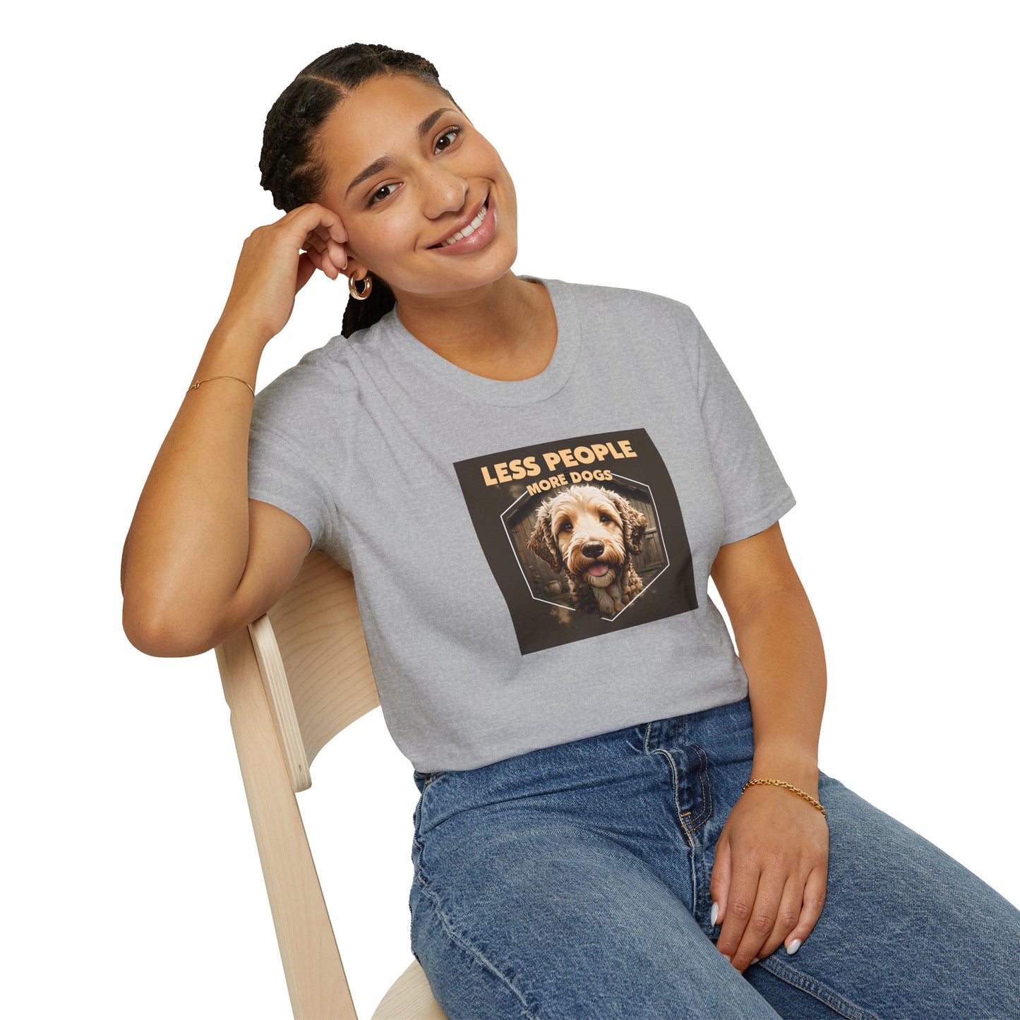Unisex Dog Lover T-Shirt, Less People More Dogs, Pet Owner Gift, Casual Wear, Birthday Gift, Animal Lover Tee