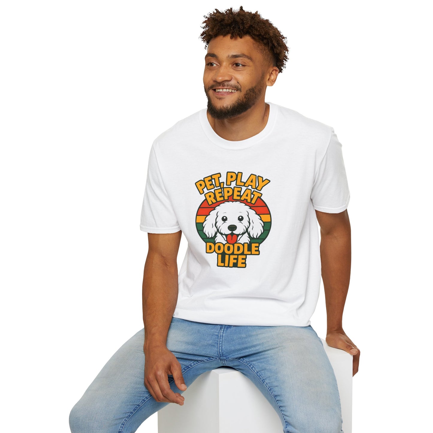 Pet. Play. Repeat. Doodle Life Pet Lover T-Shirt, Cute Dog Shirt, Pet Play Repeat Tee, Gift for Dog Owners, Animal Lover Apparel