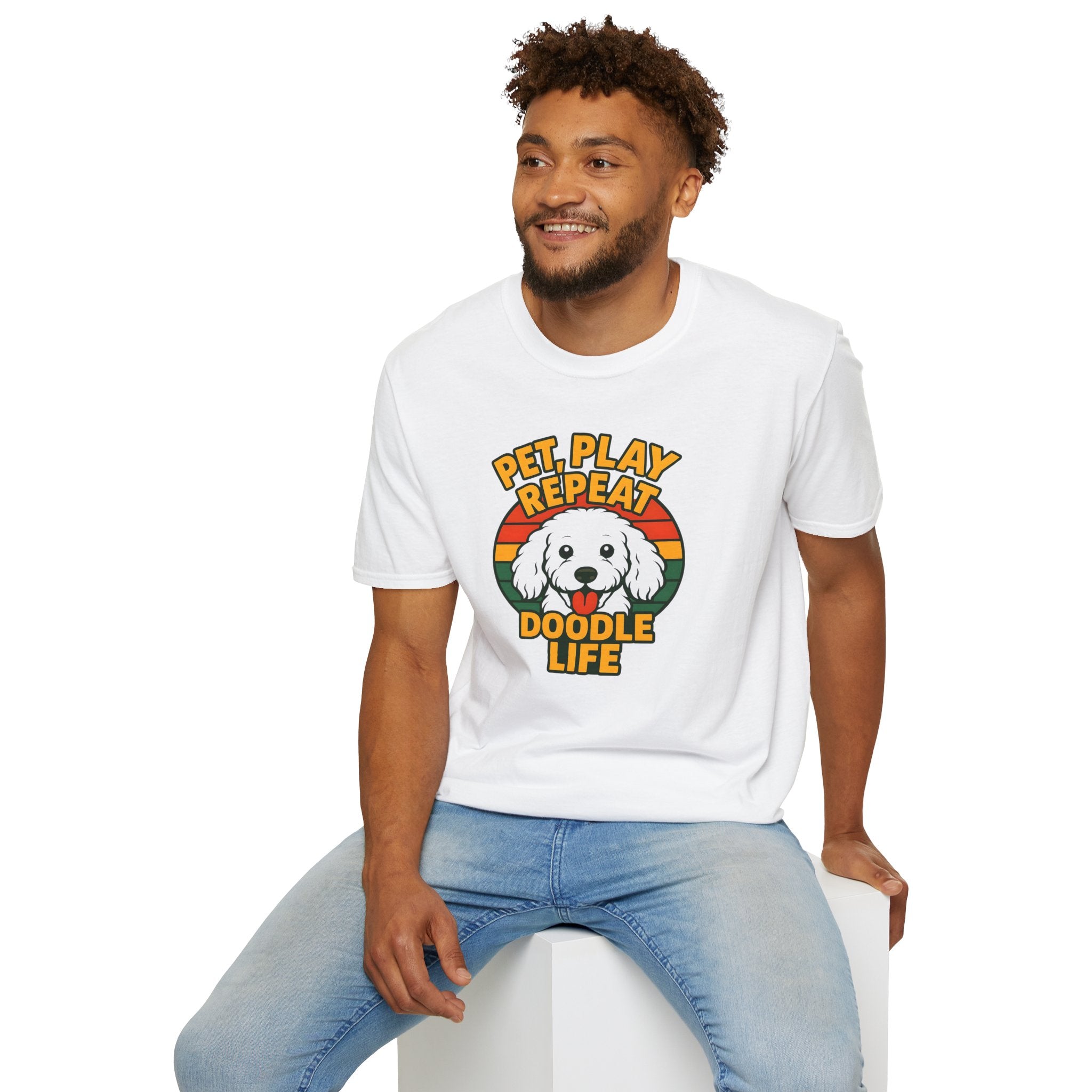 Pet. Play. Repeat. Doodle Life Pet Lover T-Shirt, Cute Dog Shirt, Pet Play Repeat Tee, Gift for Dog Owners, Animal Lover Apparel