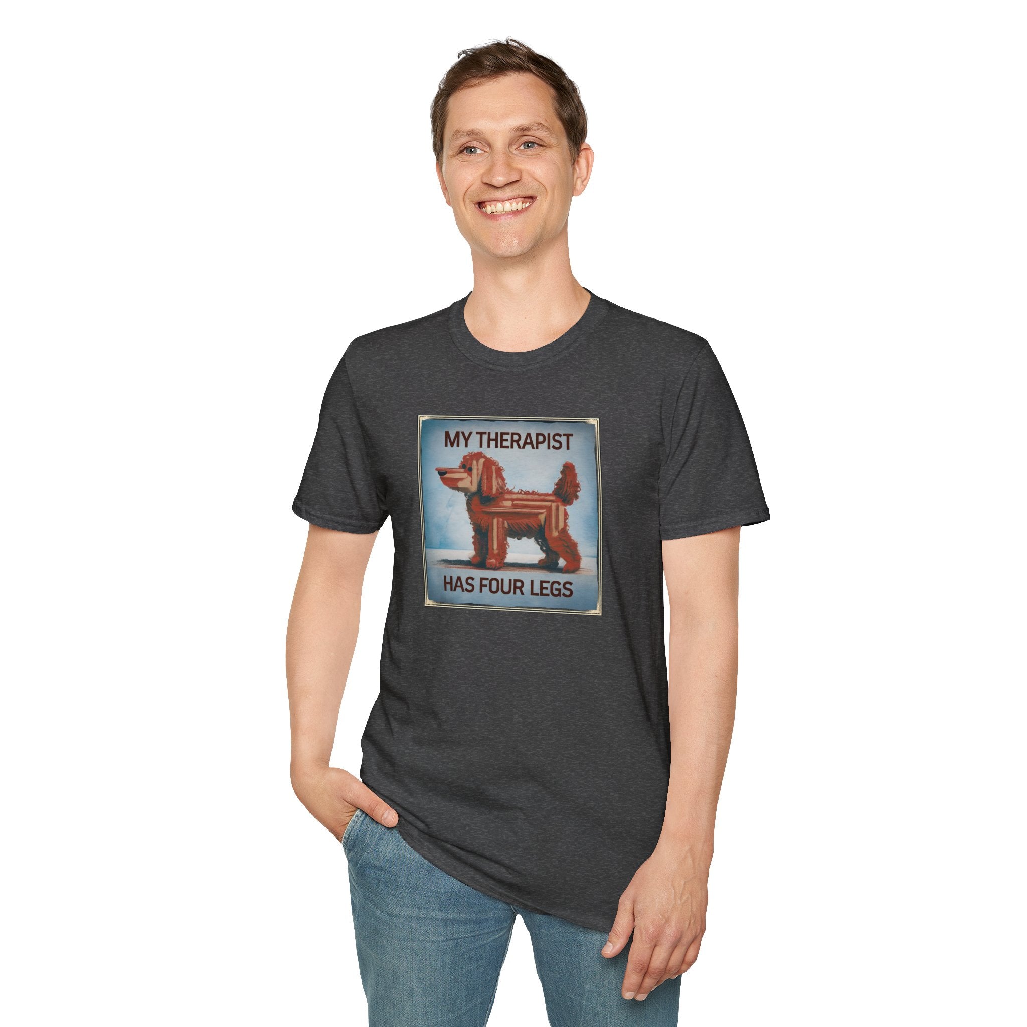My Therapist Has Four Legs, Funny Dog Lover T-Shirt, Pet Owner Gift, Casual Wear, Dog Mom Shirt, Humorous T-Shirt
