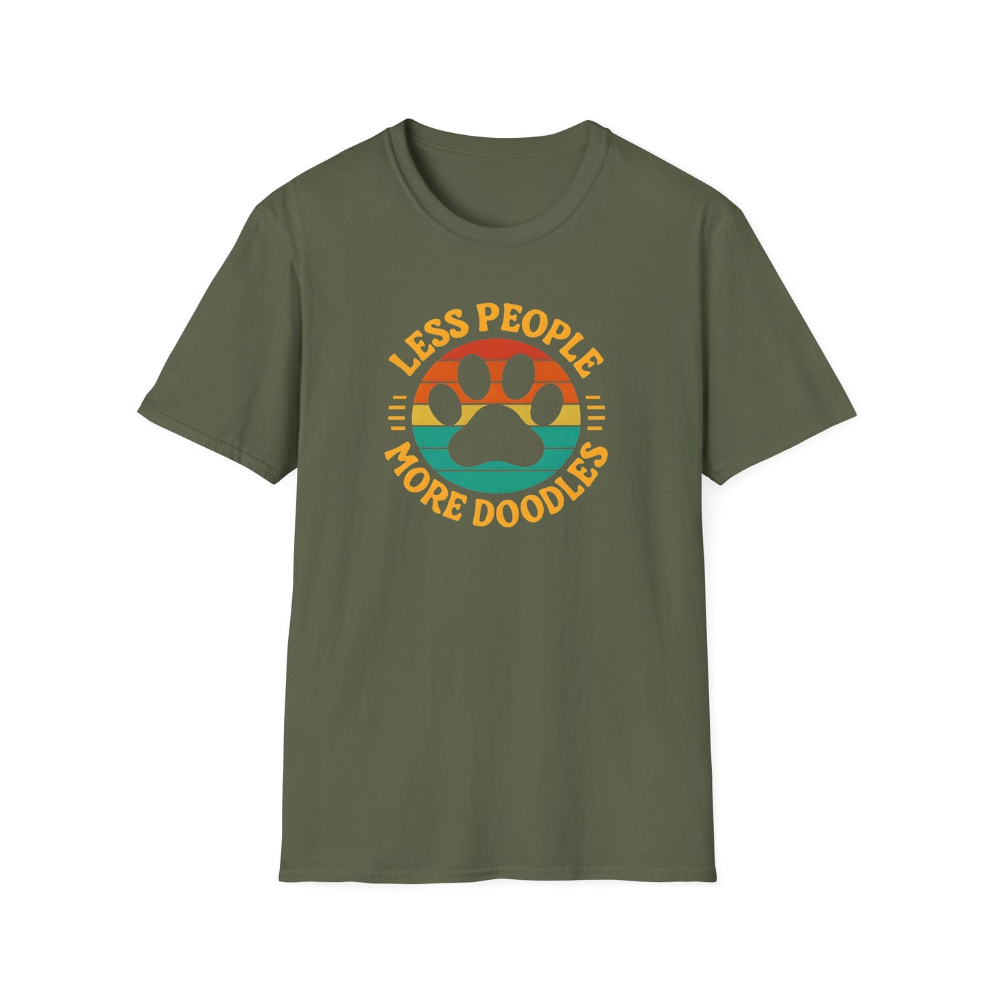 Less People More Doodles. Unisex T-Shirt, Casual Gift, Pet Lover Apparel, Art Lover T-Shirt, Fun Everyday Wear, Quirky Tee
