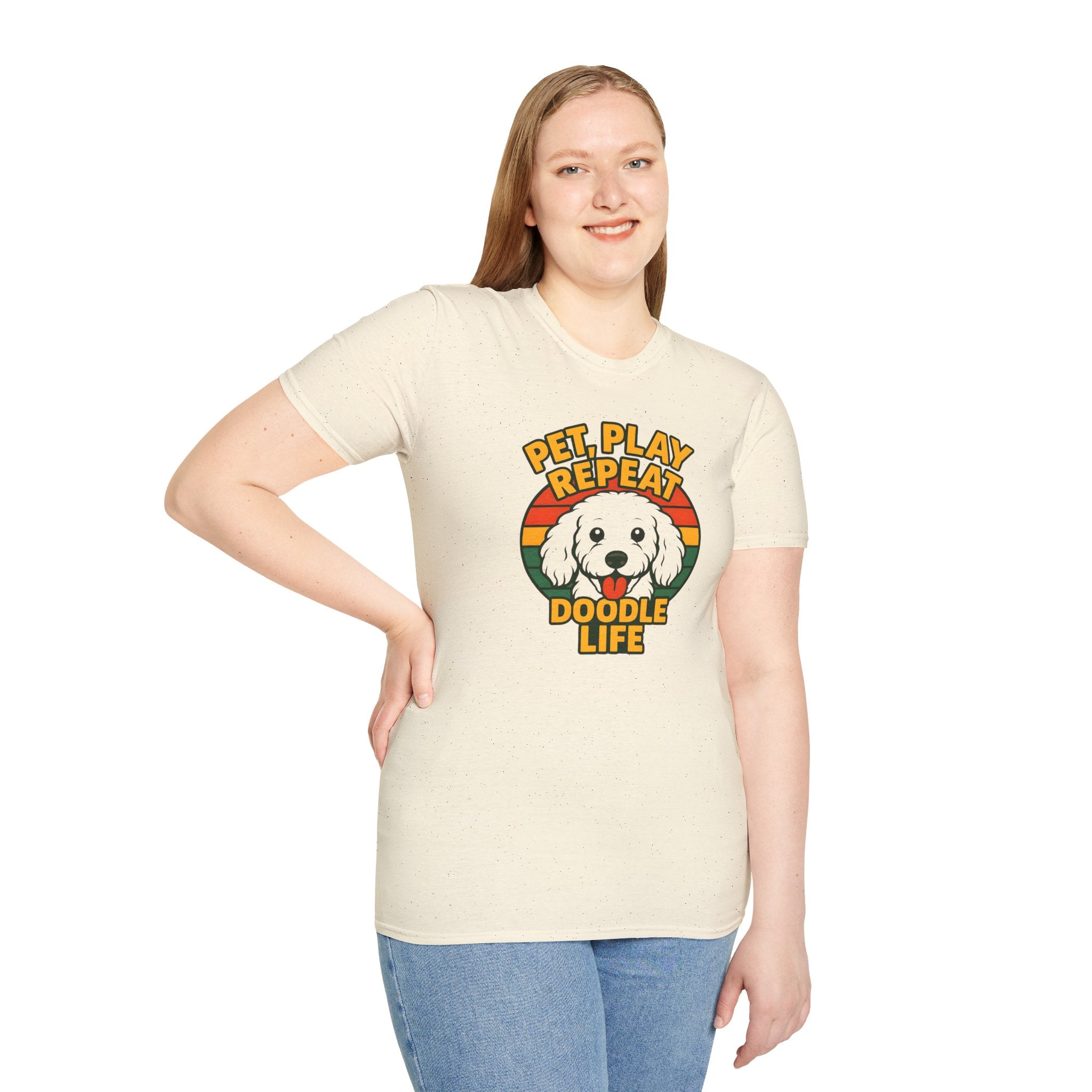 Pet. Play. Repeat. Doodle Life Pet Lover T-Shirt, Cute Dog Shirt, Pet Play Repeat Tee, Gift for Dog Owners, Animal Lover Apparel