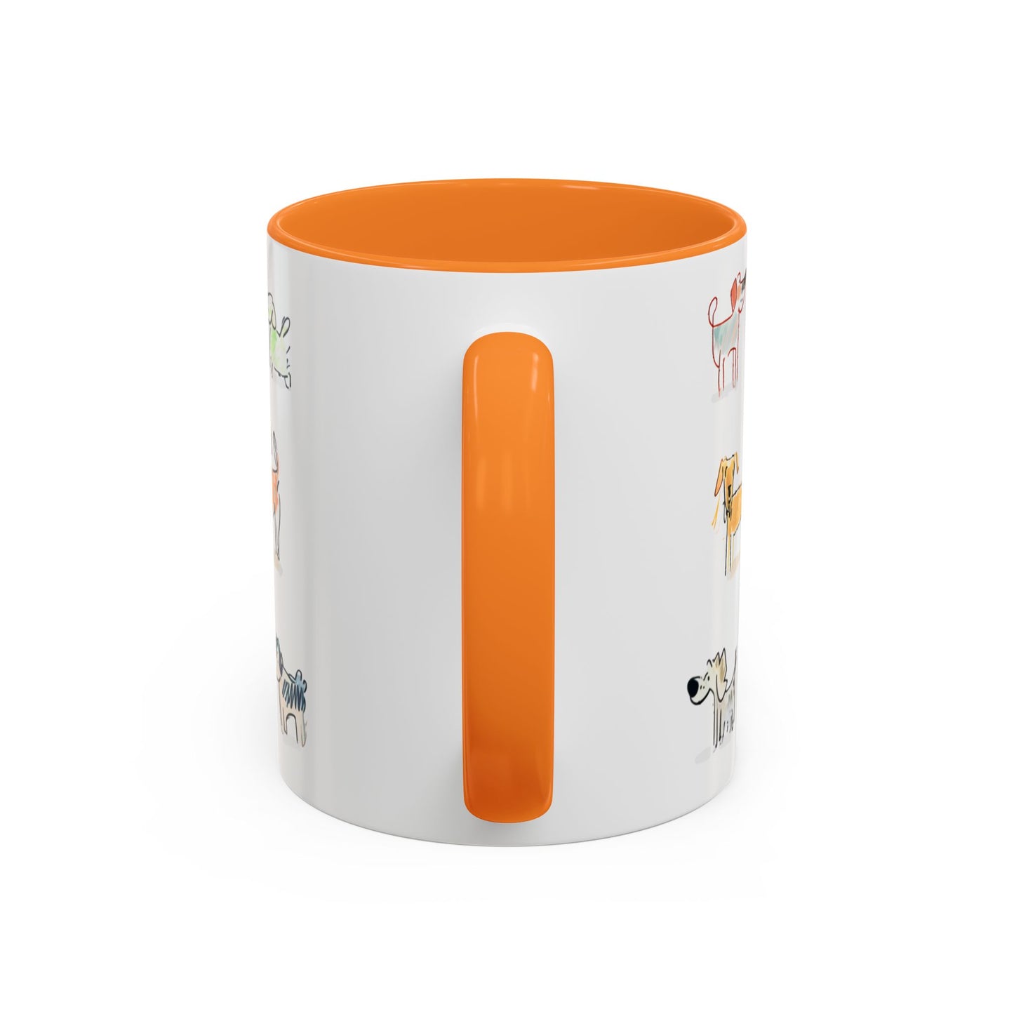 Colorful Doodle Dog-Themed Mugs, Cute Animal Mug, Pet Lover Gift, Coffee Cup, Dog Parent Present