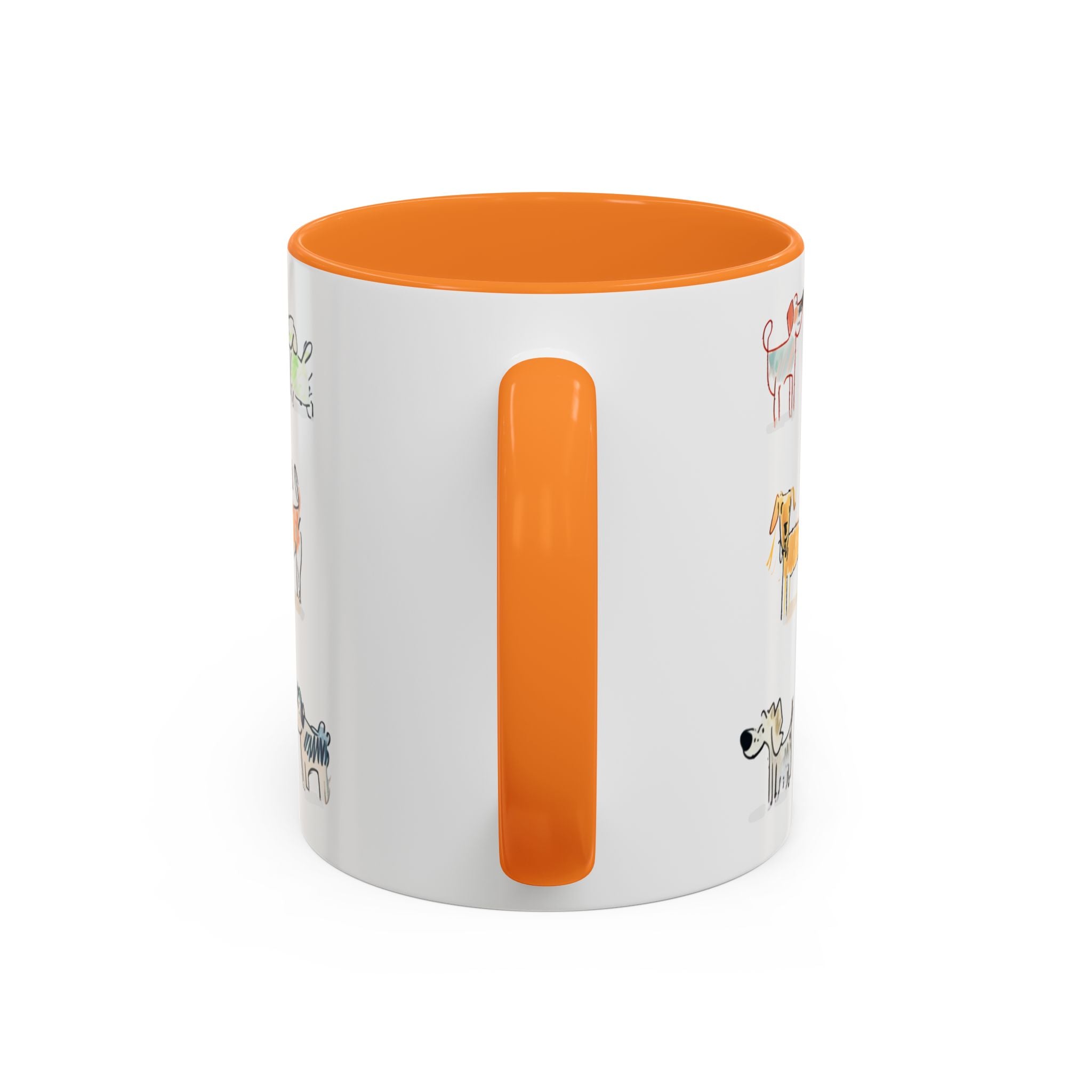 Colorful Doodle Dog-Themed Mugs, Cute Animal Mug, Pet Lover Gift, Coffee Cup, Dog Parent Present