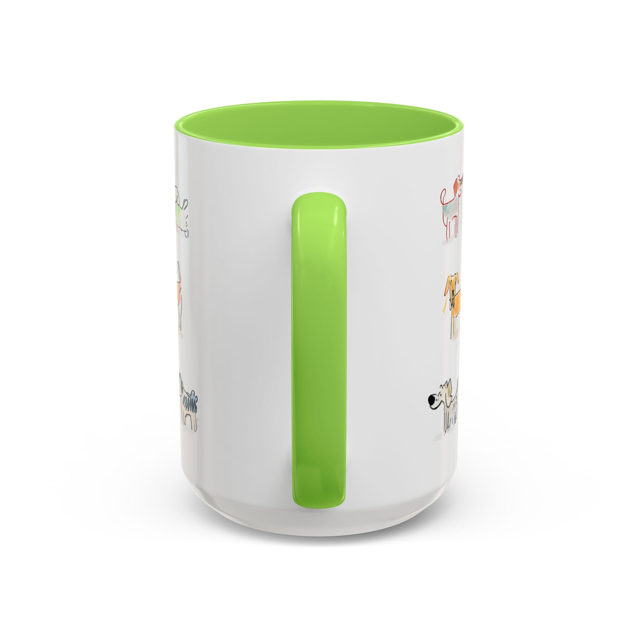 Colorful Doodle Dog-Themed Mugs, Cute Animal Mug, Pet Lover Gift, Coffee Cup, Dog Parent Present