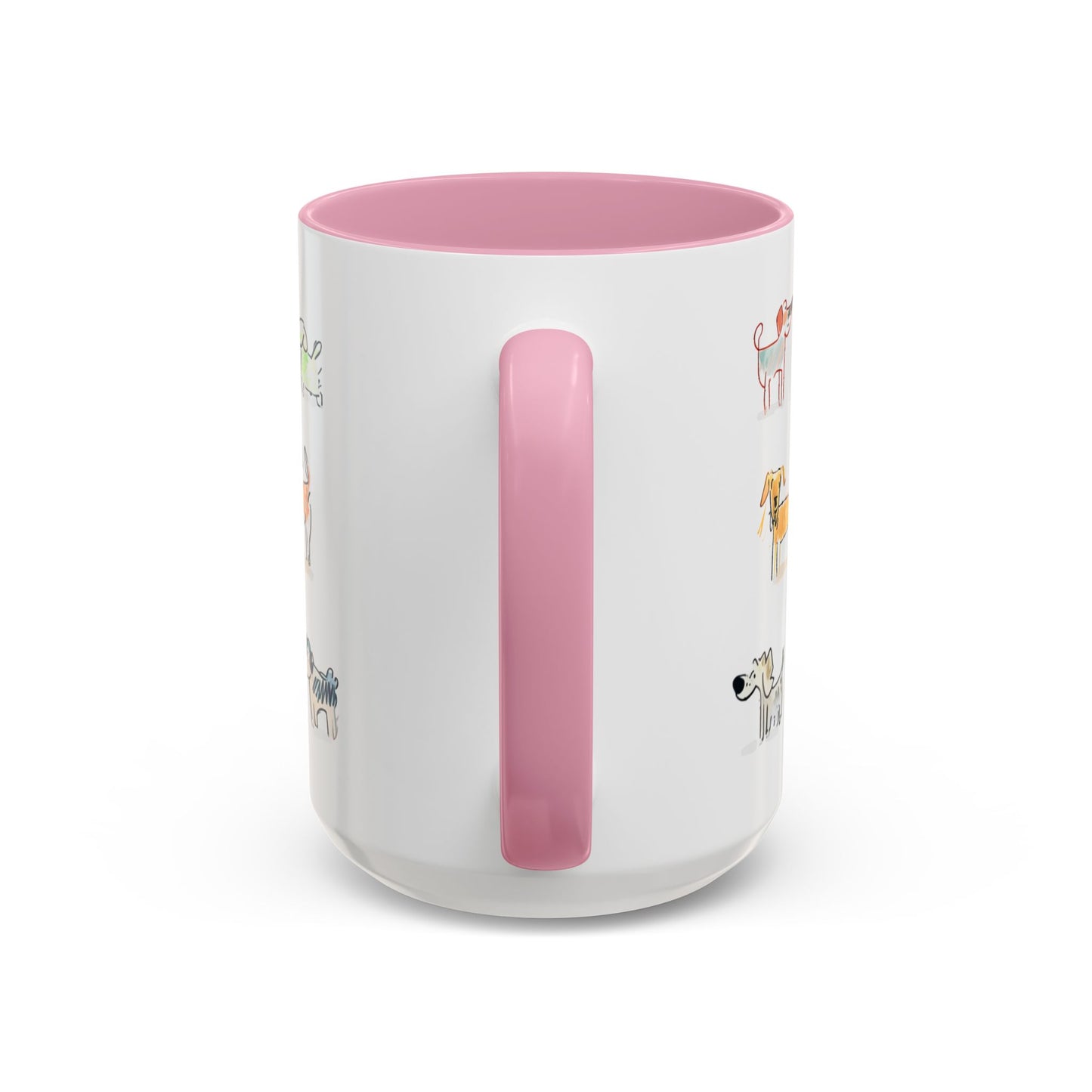 Colorful Doodle Dog-Themed Mugs, Cute Animal Mug, Pet Lover Gift, Coffee Cup, Dog Parent Present