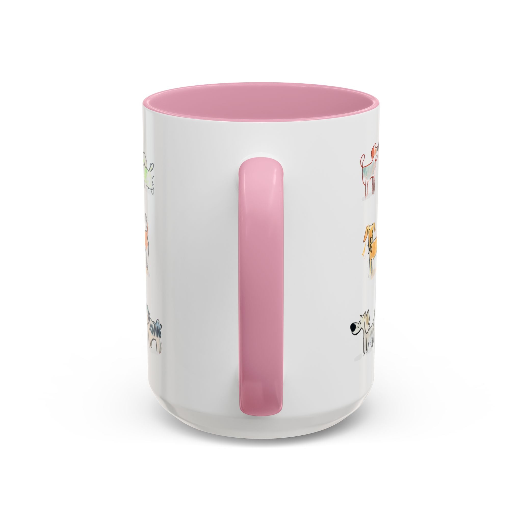 Colorful Doodle Dog-Themed Mugs, Cute Animal Mug, Pet Lover Gift, Coffee Cup, Dog Parent Present