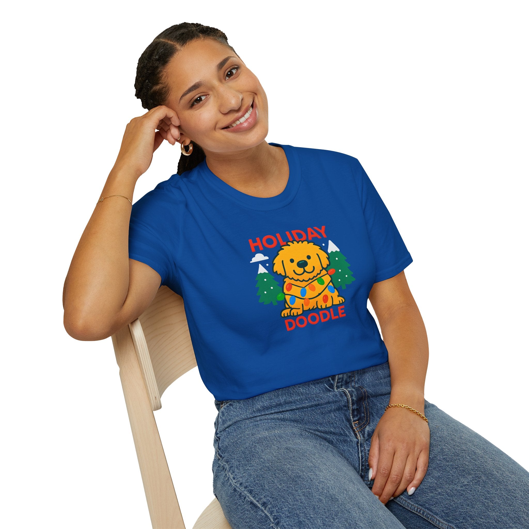 Holiday Doodle. Festive Dog Lover T-Shirt, Cute Pet Shirt, Holiday Gift, Unisex Graphic Tee, Christmas Apparel, Winter Fashion