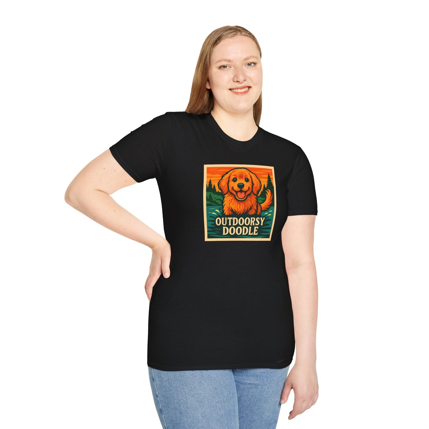Outdoorsy Doodle, Adventure Dog T-Shirt, Pet Lover Gift, Casual Wear, Nature Lover Tee, Dog Owner Apparel, Doodle Art Shirt
