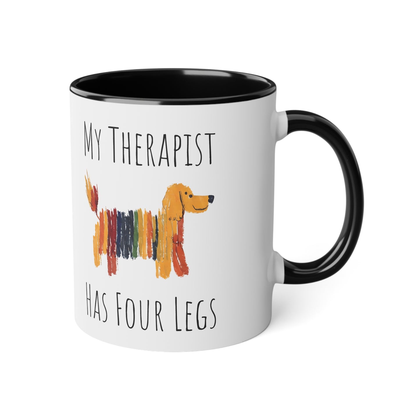 Funny Dog Lover Mug, Gift for Pet Owners, Therapist Gift, Animal Lover's Coffee Cup, Dog Therapy Mug, 11oz White Accent Mug
