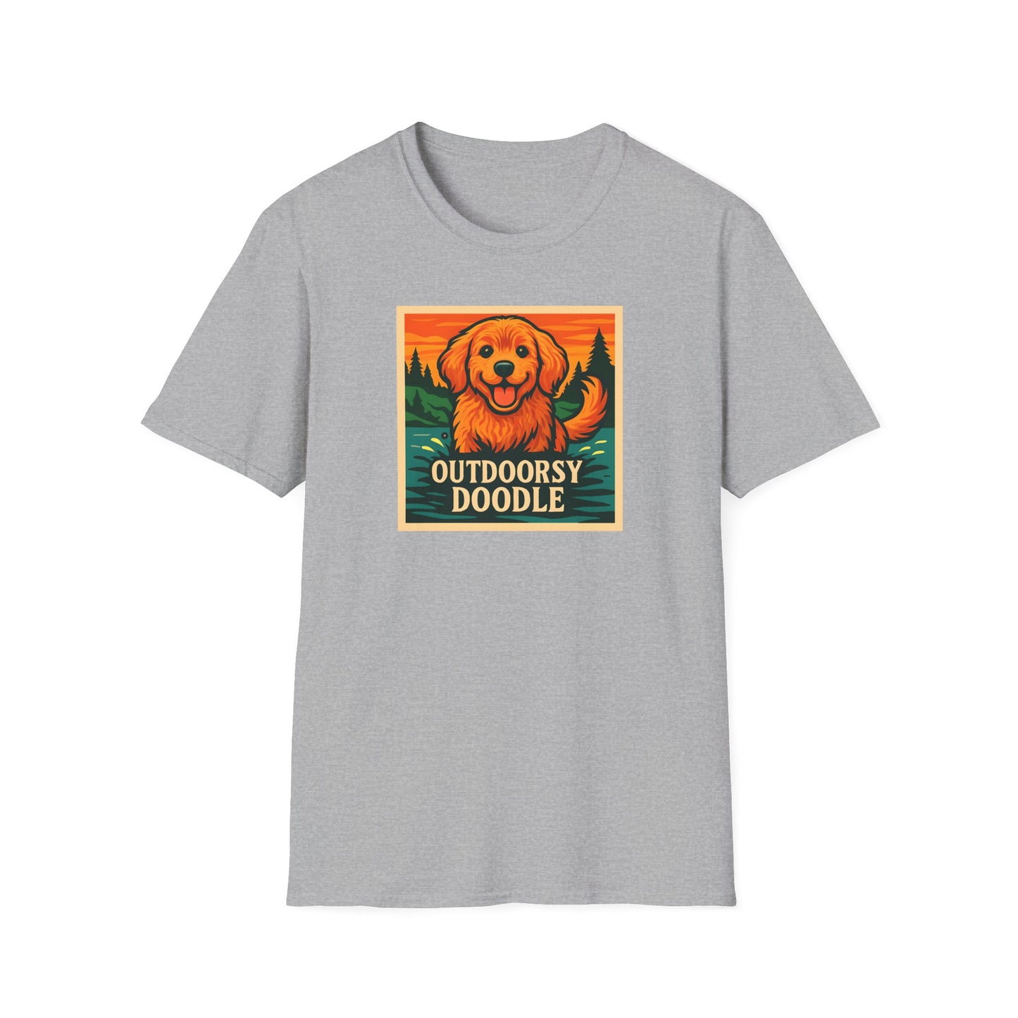 Outdoorsy Doodle, Adventure Dog T-Shirt, Pet Lover Gift, Casual Wear, Nature Lover Tee, Dog Owner Apparel, Doodle Art Shirt