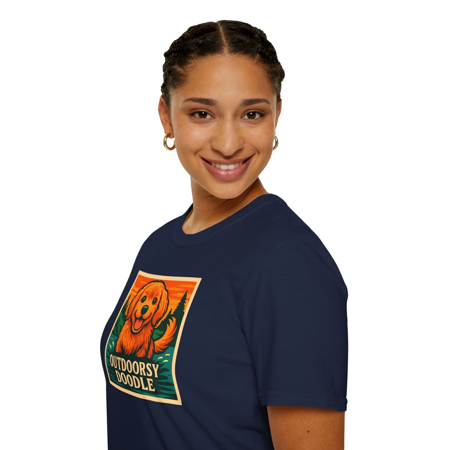 Outdoorsy Doodle, Adventure Dog T-Shirt, Pet Lover Gift, Casual Wear, Nature Lover Tee, Dog Owner Apparel, Doodle Art Shirt