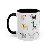 Colorful Doodle Dog-Themed Mugs, Cute Animal Mug, Pet Lover Gift, Coffee Cup, Dog Parent Present