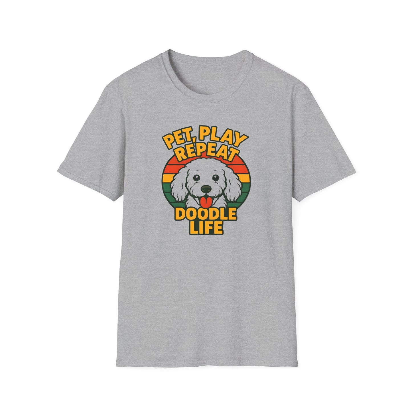 Pet. Play. Repeat. Doodle Life Pet Lover T-Shirt, Cute Dog Shirt, Pet Play Repeat Tee, Gift for Dog Owners, Animal Lover Apparel