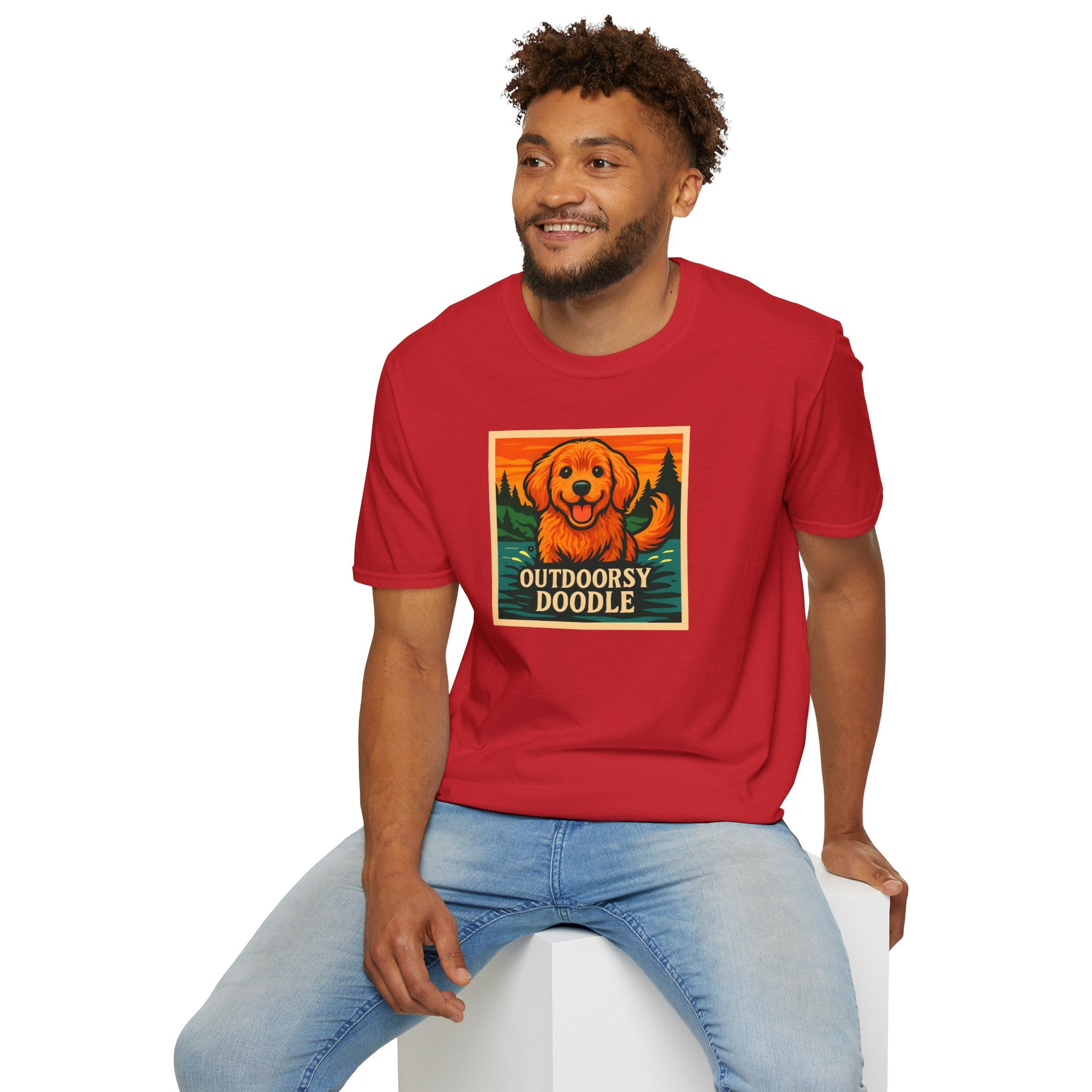 Outdoorsy Doodle, Adventure Dog T-Shirt, Pet Lover Gift, Casual Wear, Nature Lover Tee, Dog Owner Apparel, Doodle Art Shirt