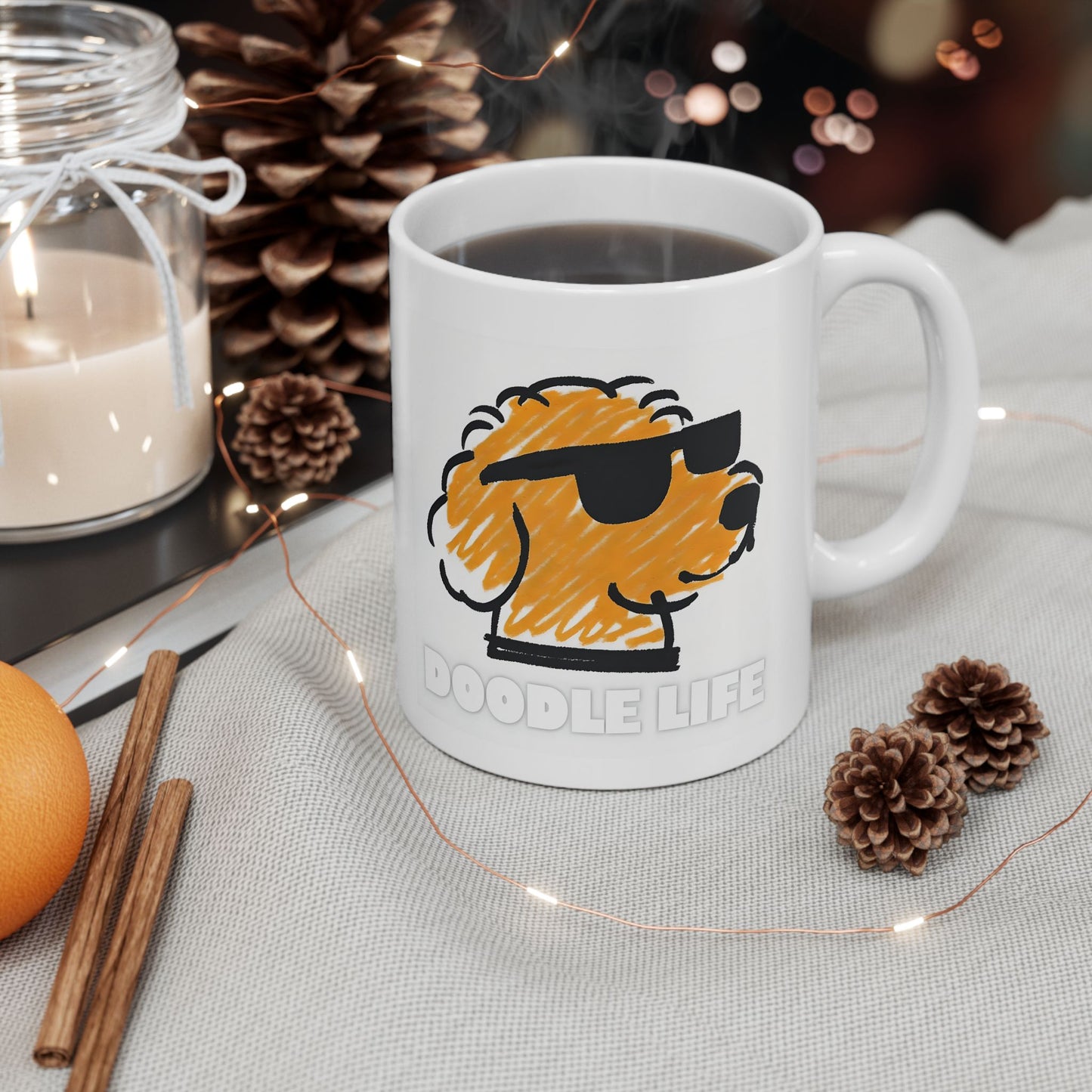 Dog Lover's Ceramic Mug - Doodle Mom Fuel Latte Mug, Coffee Cup Gift